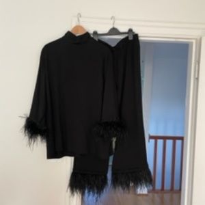 The Sleeper Black Feather Party Pajama Set